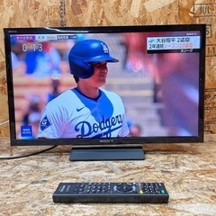 C(6514)SONY ソニー 液晶テレビ KJ-24W450E 24型 24V リモコン付 2018年製 動作OK ブラック 中古品 直接引き取り歓迎 大阪