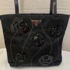 美品☆レア！プラダ PRADAフラワーモチーフ ミニトートバッグ