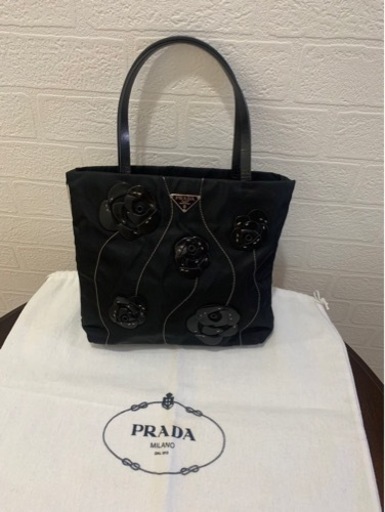 美品★レア！プラダ PRADAフラワーモチーフ ミニトートバッグ　ヴィンテージ商品