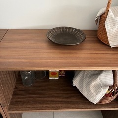 無印良品　木製シェルフ　
収納棚　 美品ウォールナットの画像