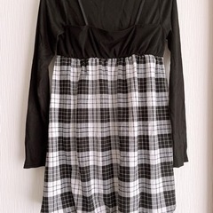 夢展望 秋冬用  タータンチェック 黒ワンピースの画像