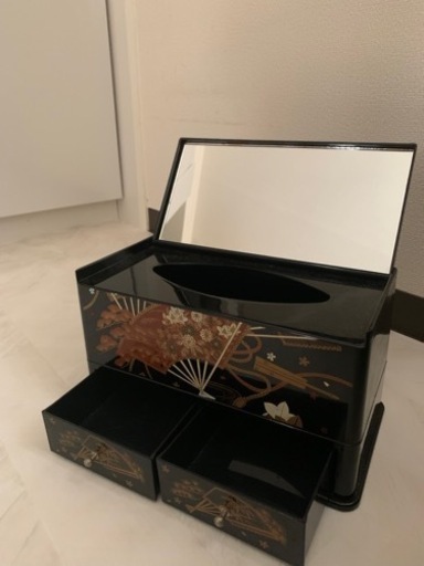 鏡、引き出し付き和風ティッシュボックス、ティッシュケース