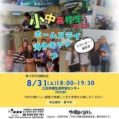 小・中・高校生が行くホームステイ報告会