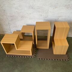 【ジモティ限定特価】 組み合わせ収納 マルチラック コビナス 4個セット ナチュラル色 N0205Gの画像