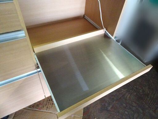 株式会社フナモコ◆カップボード キッチンボード レンジ台 ステンレス×木 