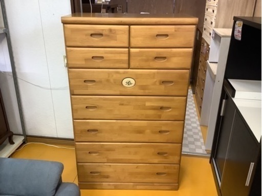 【リサイクルサービス八光】幅88.2cm　木製7段収納チェスト　タンス