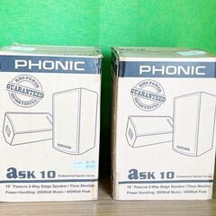 【２台セット】Phonic ask10 Speaker フォニック スピーカー　100W/8Ω 最大入力：400W■A-3022