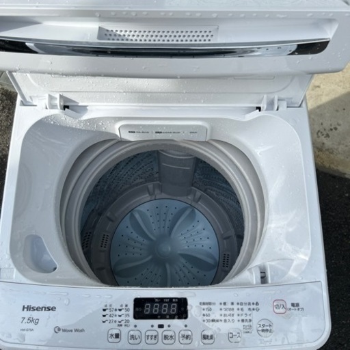 お買得☆美品☆ハイセンス☆7.5kg☆2021年製☆ホワイト色☆激安洗濯機☆