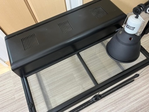 爬虫類ケージ グラステラリウム6030/コンパクトトップ60、ライトドームをセットで
