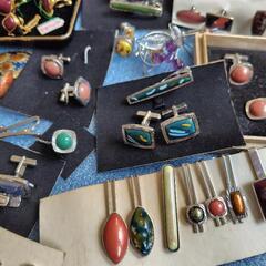 七宝焼のネクタイピン＆カフスボタンの画像