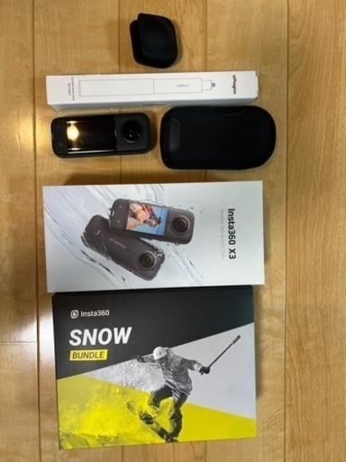 Insta360 X3本体＋自撮り棒120cm＋レンズキャップ＋SD64GB+スキーセット