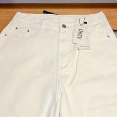 レディース ワイドデニム 白 ハイウエスト【新品タグ付き】の画像