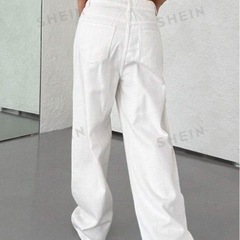 レディース ワイドデニム 白 ハイウエスト【新品タグ付き】の画像