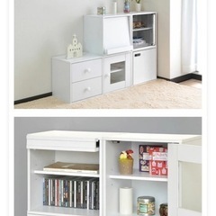 新品未使用　フラップ扉　カラーボックスの画像