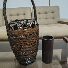 竹細工[竹泉]銘  花籠  茶道具の画像