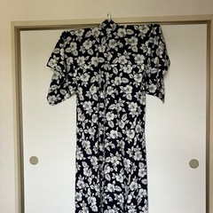   【お譲り先決定】浴衣 ハイビスカス 黒 の画像