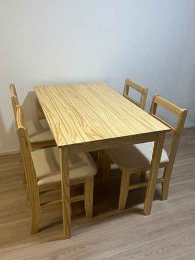 ｛値下げ｝7/13.14.15引き渡し大歓迎【自宅まで取りに来ていただける方限定】中古　 LOWYA ダイニングテーブル5点セット
