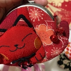 猫　がま口小銭入れの画像