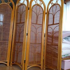 ラタン　籐製品　衝立の画像