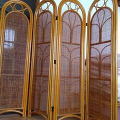 ラタン　籐製品　衝立の画像