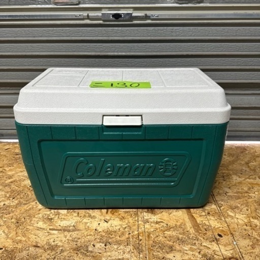 【美品】北海道旭川市 Coleman コールマン 48L クーラーボックス デカロゴ model5248・5247 緑 グリーン 室内保管品