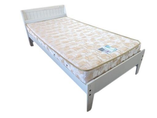 ★ 新札幌 NITORI ニトリ シングルベッド マットレス付き ホワイト 白 アンネルベッド / No.2629 ★