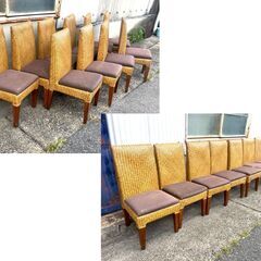 アジアン リゾート カフェ ダイ二イング チェア ラタン 籐 椅子 10脚 