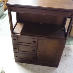 キッチン収納、レンジ台、小物入れ、６０x３０x８０、収納家具