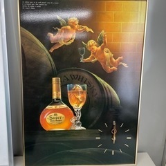 新品　ニッカウイスキー　額　時計　天使　当時物
