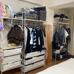 無印良品 衣装棚 スチールシェルフ ３つ