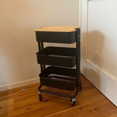 【美品】IKEA ロースフルト　ワゴン　キッチンワゴン　ブラック
