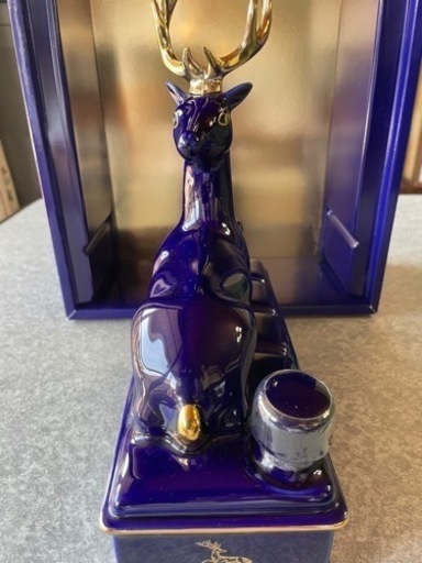 【未開栓】ハイン HINE XO 鹿ボトル リモージュ ブルー 陶器 700ml ブランデー コニャ【古酒】