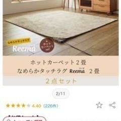 ホットカーペット付き‼️2畳洗えるラグマットの画像