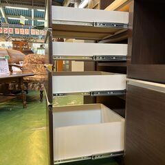 【愛品館八千代店】ニトリ　スライド扉キッチンボード　KRISNA-120KB-DBRの画像
