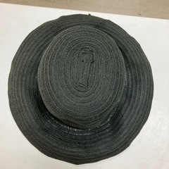 ☆値下げ☆N2407-195 SUGAI 麦わら帽子 ブラック ほつれ有り サイズ:M(57.5cm)の画像