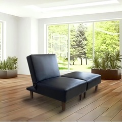 【※お取引中です】お譲り致します❤️リクライニングソファ ソファベッド 脚付きの画像