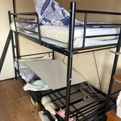 2段ベット パイプフレーム 黒
の画像