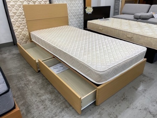 【愛品館 江戸川店 シングル】 YAMADA（ヤマダ電機） 収納付き シングルベッド ID:153-019133-007