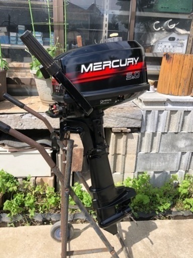 【人気】マーキュリー　5馬力　程度上　S足　2スト　船外機　ヤマハスズキトーハツアルミボート
