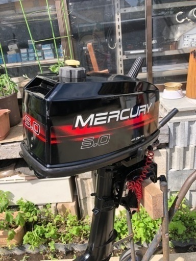 【人気】マーキュリー　5馬力　程度上　S足　2スト　船外機　ヤマハスズキトーハツアルミボート