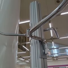 ★ジモティ割あり★  ハンガーラック シルバー W46×D46×H200 クリーニング済み TC3718の画像