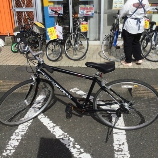 D878 ☆19800円☆整備済み クロスバイク中古自転車 【air-on 白