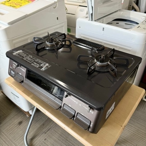 【お買い得‼️】パロマ 2019年製 LP(プロパン)ガス用ガステーブル 左強火/水無し片面焼きグリル ブラウン♪