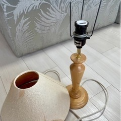 電球付‼️和紙風  ウッドベース テーブルランプ家の画像