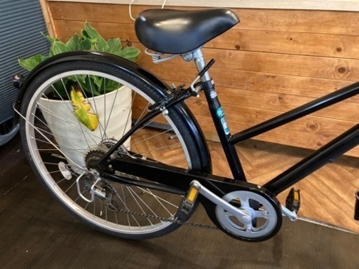 【前後タイヤ・チューブ新品！】 LEDダイナモ　6段変速　26インチ自転車　ブラック