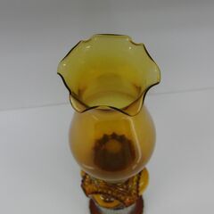 レトロ オイルランプ ランタン テーブルランプ 灯油 パラフィン アンバー 飴色 イエロー 高さ28cm グランピング 札幌 手稲の画像