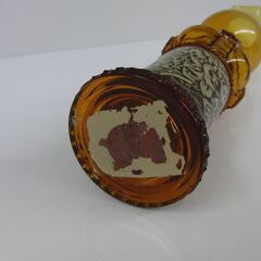 レトロ オイルランプ ランタン テーブルランプ 灯油 パラフィン アンバー 飴色 イエロー 高さ28cm グランピング 札幌 手稲の画像