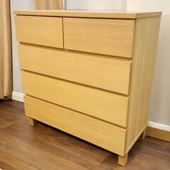 24C432_ジC 【美品】MUJI 無印良品 天然木 オーク材 4段チェスト 収納 家具 現状品 中古