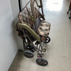N2407-216 値下げしました　SHIMA シルバーカー アドリブ チェック ベージュ キズ汚れ破れ有り 取説付きの画像