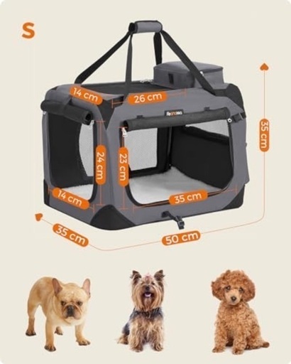 【未使用品】ペットキャリー 犬 猫 キャリーバッグ キャリーケース 折りたたみ 50×35×35cm